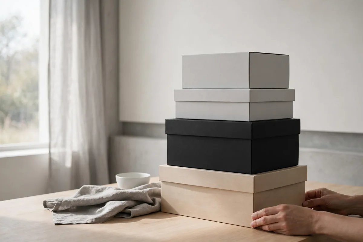 Stacked plain boxes