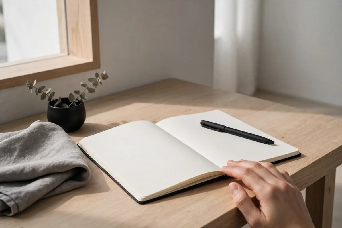 A notebook and pen
