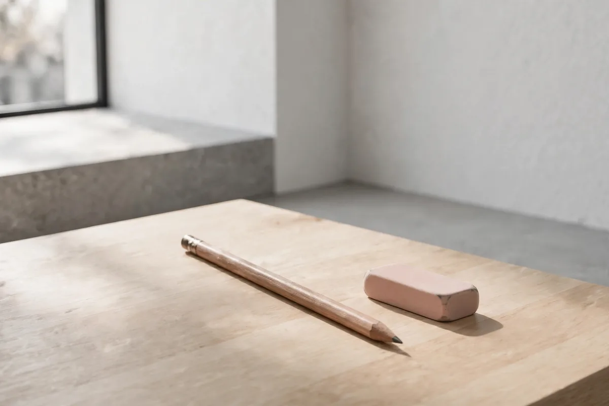 A pencil and an eraser